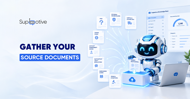 Gather source documents to train AI chatbot, FAQs, return policies, shipping info and product specs uploaded to knowledge base