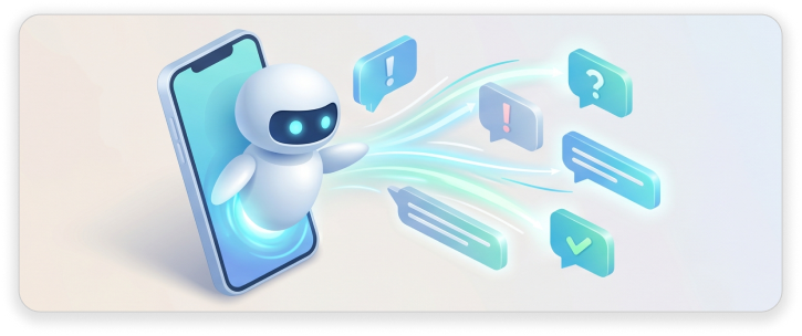 AI chatbot managing multiple simultaneous customer conversations on mobile