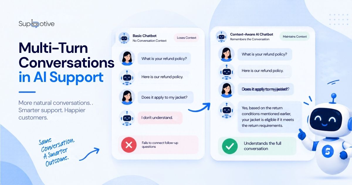 AI chatbot maintaining context across complex customer conversations